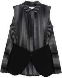 Sacai - Striped Pocket Shirt - Lyst