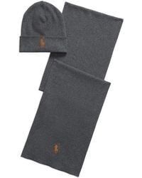 Polo Ralph Lauren - Set Berretto E Sciarpa Con Logo Ricamato - Lyst