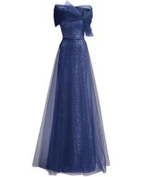 Gemy Maalouf - Robe Longue À Sequins Et Détail Nœud - Lyst