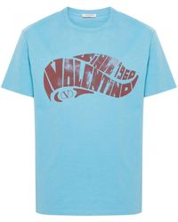 Valentino Garavani - Katoenen T-shirt Met Surfprint - Lyst