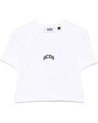 Gcds - Cropped T-Shirt With Embroidery - Lyst