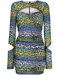 Ganni - Robe courte à imprimé léopard - Lyst
