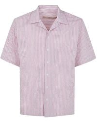 Nuur - Striped-Pattern Chest-Pocket Shirt - Lyst