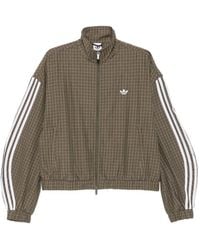 adidas - Check-Pattern Side-Stripe Jacket - Lyst