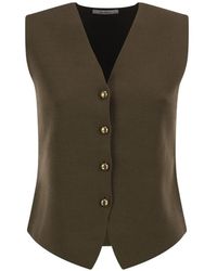 Max Mara - Button-Fastening Knitted Waistcoat - Lyst