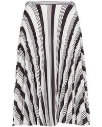Balenciaga - Pleated Midi Skirt With Stripes - Lyst