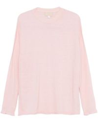 120% Lino - Trui Met Ronde Hals En Lange Mouwen - Lyst