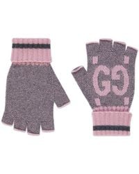 Gucci - Fingerlose GG Handschuhe aus Kaschmir - Lyst