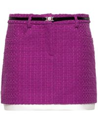 Maje - Belted Tweed Miniskirt - Lyst
