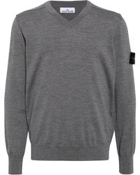 Stone Island - Vネック セーター - Lyst