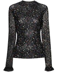 PS by Paul Smith - Doodle Long-sleeve Mesh Top - Lyst