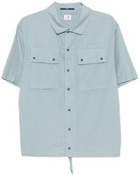 C.P. Company - Logo-Embroidered Short-Sleeve Overshirt - Lyst