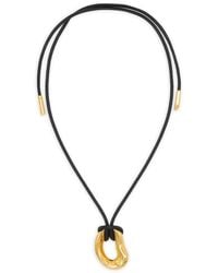 Charlotte Chesnais - Collar Shima bañado en oro de 18 ct y cuerda de piel - Lyst