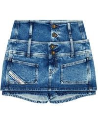 DIESEL - Double-Waistband Denim Skort - Lyst