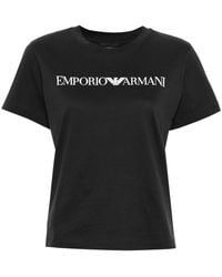 Emporio Armani - Logo Cotton T-Shirt - Lyst