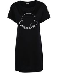 Moncler - Corded-logo Cotton Mini Dress - Lyst