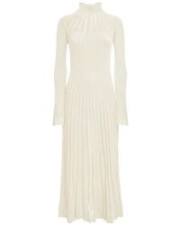 Malo - Ribbed-Knit Long-Sleeve Dress - Lyst