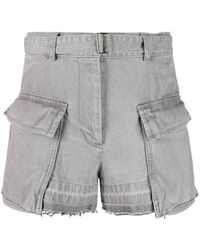 Sacai - Belted-waist High-waisted Shorts - Lyst