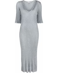 Ganni - Ribbed-Knit Dress - Lyst
