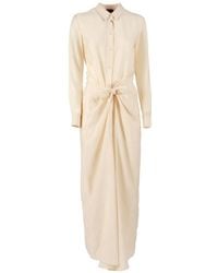 Emporio Armani - Tie-Front Midi Dress - Lyst