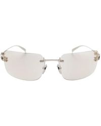 Gucci - Rimless Logo-Plaque Rectangle-Frame Sunglasses - Lyst