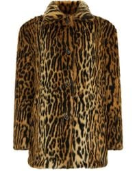 Roberto Cavalli - Leopard-Print Button Coat - Lyst