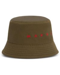 Marni - Fischerhut Aus Bio-Gabardine Mit Gesticktem Logo - Lyst