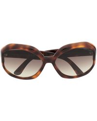 Tom Ford - Gafas de sol de carey con montura oval - Lyst