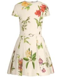 Oscar de la Renta - Chiné Dominican Mixed-Floral Cotton Poplin Dress - Lyst