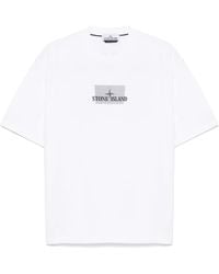 Stone Island - T-Shirt mit Logo-Print - Lyst
