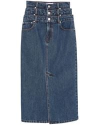 Viktor & Rolf - Triple-Layer Denim Maxi Skirt - Lyst