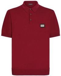 Dolce & Gabbana - Logo-Tag Wool Polo Shirt - Lyst