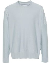 Stone Island - Compass-embroidered Cotton Jumper - Lyst