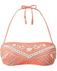 Twinset - Embellished bandeau bikini top - Lyst