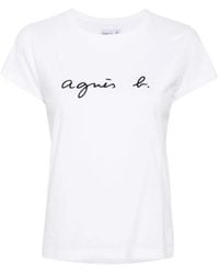 agnès b. - Brando Logo-Print Cotton T-Shirt - Lyst