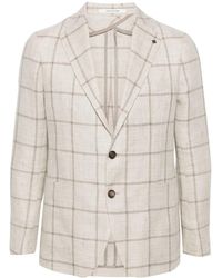 Tagliatore - Check-Pattern Blazer - Lyst
