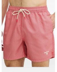 Barbour - Shell Geometric-Print Drawstring Swim Shorts - Lyst
