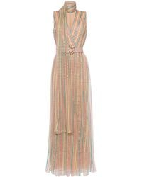 Elie Saab - Dot-embroidered Tulle Maxi Dress - Lyst