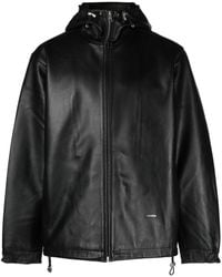 Sandro - Hooded Leather Jacket - Lyst
