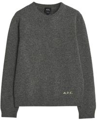 A.P.C. - Logo-Detail Wool Sweater - Lyst