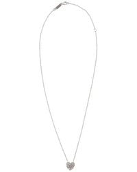 Suzanne Kalan - 18Kt Small Angel Diamond Heart Necklace - Lyst