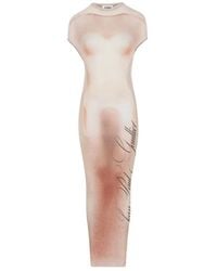Jean Paul Gaultier - Silhouette-Print Maxi Dress - Lyst