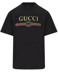 Gucci - Silk Blend Jersey T-Shirt With Print - Lyst