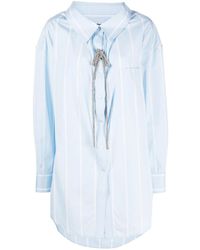 Alexander Wang - Crystal-Embellished Striped Cotton Shirt - Lyst