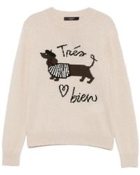 Weekend by Maxmara - Embroidered Crew Neck Sweater - Lyst
