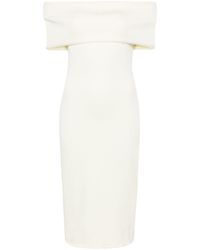 Bottega Veneta - Off-shoulder Textured Midi Dress - Lyst