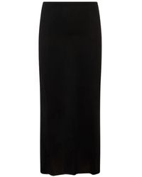 Jil Sander - Jupe Mi-Longue En Maille Fine À Effet De Transparence - Lyst