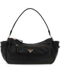 Prada - Small Logo-Plaque Leather Tote Bag - Lyst