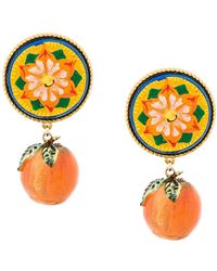 Dolce & Gabbana Orecchini 'Majolica' - Arancione