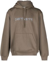 Carhartt - Jersey Hoodie Met Geborduurd Logo - Lyst